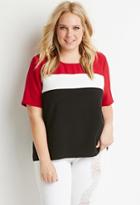 Forever21 Plus Boxy Colorblock-paneled Top