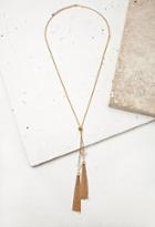 Forever21 Knotted Tassel Necklace (gold/white)