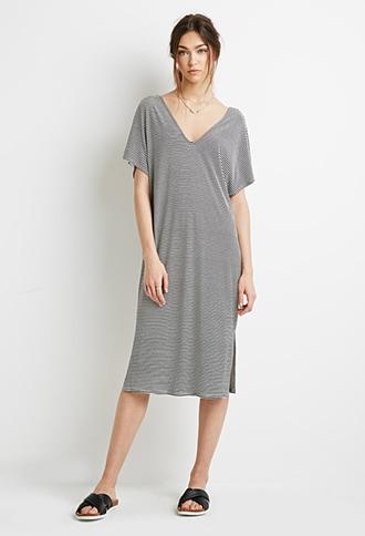 Forever21 V-neck Striped Dress