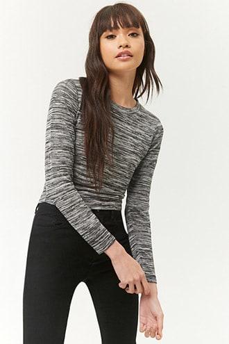 Forever21 Long Sleeve Slub Knit Top