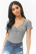 Forever21 Shirred Striped Top