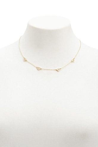 Forever21 Rhinestone Heart Charm Necklace
