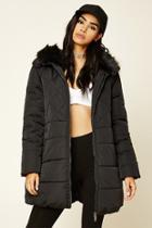 Forever21 Women's  Quilted Hooded Puffer Jacket