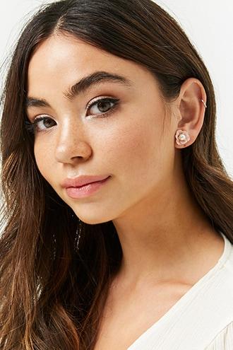 Forever21 Faux Pearl Flower Stud Earrings