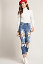 Forever21 Distressed High Rise Jeans