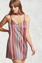Forever21 Striped Choker Neck Mini Dress