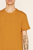 21 Men Men's  Mustard Cuffed Cotton-blend Tee