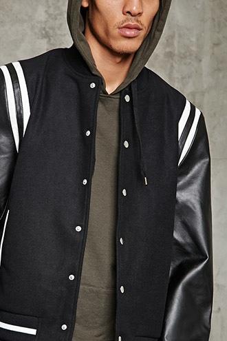 Forever21 Woolen Two-tone Bomber Jacket
