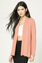 Forever21 Women's  Pink Drape-front Cardigan