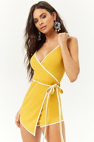 Forever21 Wrap-front Skort Romper