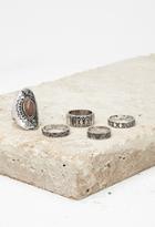 Forever21 Etched Faux Stone Ring Set