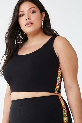 Forever21 Plus Size Zigzag-trim Crop Top
