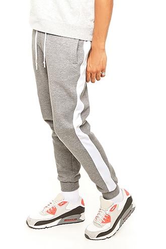 Forever21 Striped Fleece Sweatpants