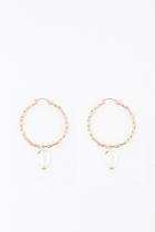 Forever21 Bead-accent Chain-link Hoop Earrings