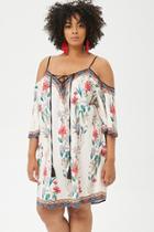 Forever21 Plus Size Floral Open-shoulder Dress