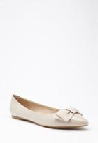 Forever21 Women's  Faux Leather Bow Flats (nude)