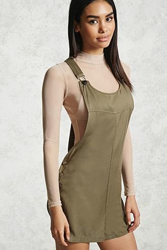 Forever21 Twill Woven Overall Romper
