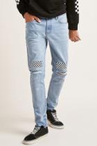 Forever21 Checkered Distressed Skinny Jeans