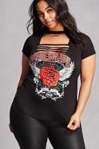Forever21 Plus Size Slashed Graphic Tee
