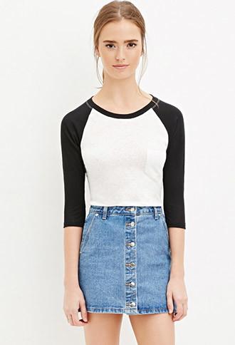 Forever21 Burnout Knit Baseball Tee