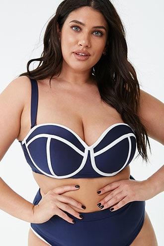Forever21 Plus Size Contrast-trim Bikini Top