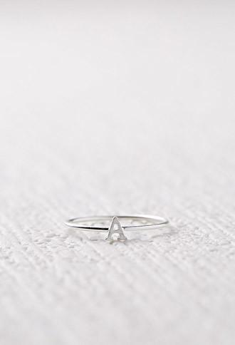 Forever21 Cool And Interesting A Initial Ring (silver)