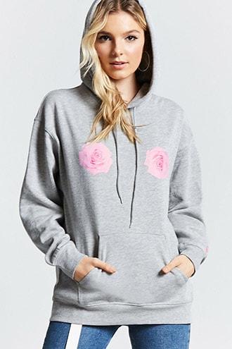 Forever21 Roses Graphic Hoodie