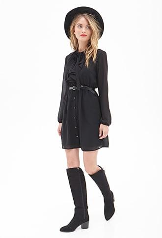 Forever21 Contemporary Ruffled Button-down Dress
