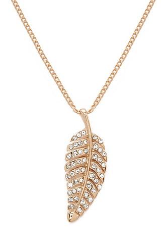 Forever21 Rhinestoned Leaf Necklace