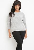 Forever21 Plus Women's  Plus Size Faux Pearl Heathered Sweatshirt
