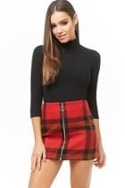 Forever21 Pull-ring Plaid Skirt
