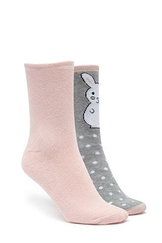 Forever21 Bunny Crew Socks - 2 Pack