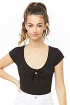 Forever21 Ribbed Knit Self-tie Top