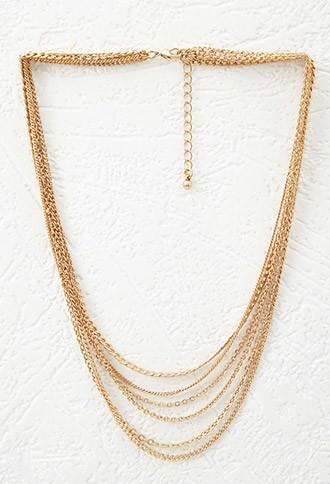Forever21 Layered Chain Necklace (matte Gold)