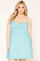 Forever21 Plus Women's  Mint Plus Size Cami Skater Dress