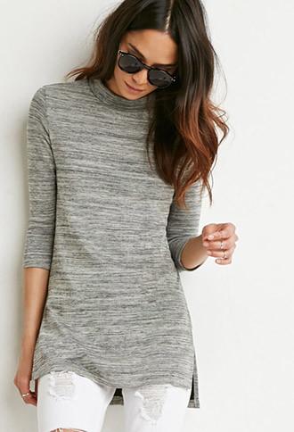 Forever21 Marled Longline Top