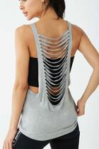 Forever21 Active Marled Ladder-cutout Tank Top
