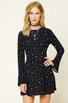 Forever21 Women's  Star Print Bell-sleeved Dress