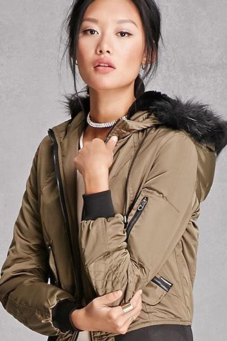 Forever21 Women's  Members Only Bomber Jacket