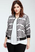 Forever21 Plus Size Lace Print Chiffon Jacket