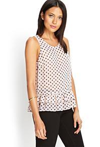 Forever21 Polka Dot Ruffled Top