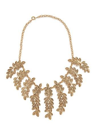 Forever21 Leaf Statement Necklace