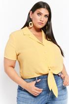 Forever21 Plus Size Cropped Self-tie Shirt