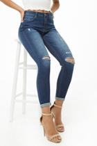 Forever21 Distressed Push-up Skinny Jeans
