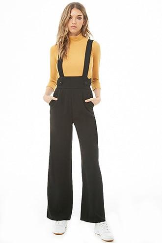 Forever21 Wide-leg Woven Overalls