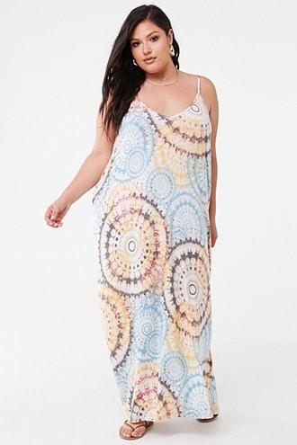 Forever21 Plus Size Tie-dye Cami Maxi Dress