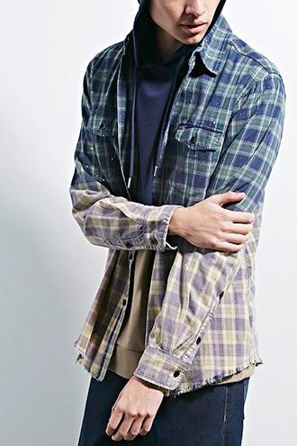 Forever21 Reason Dip Dye Flannel Shirt