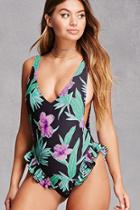 Forever21 Motel Ruffle One-piece Swimsuit