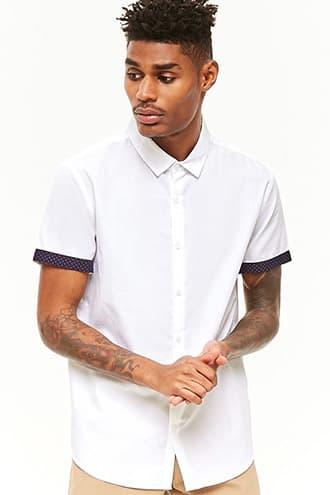 Forever21 Contrast Patterned Cuff Shirt