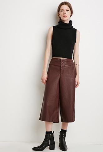 Love21 Faux Leather Culottes